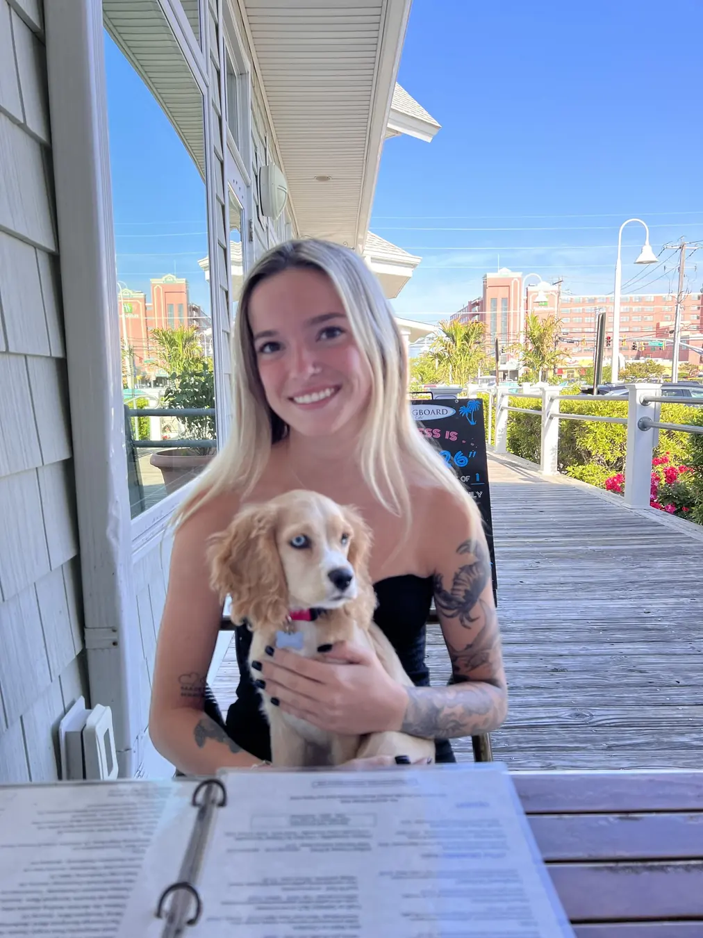 Sadie, boardwalk buddies